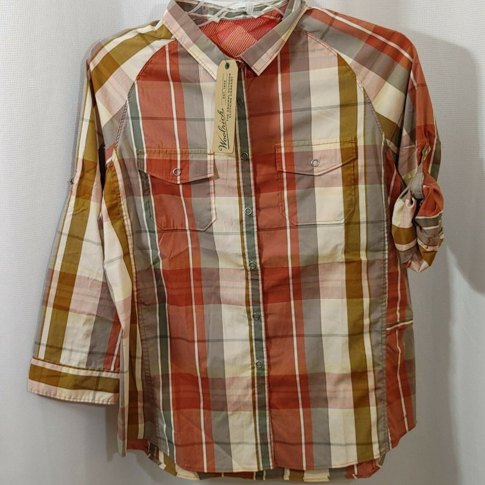 Woolrich 3/4 Sleeves Cross State Snaps Vented Shir